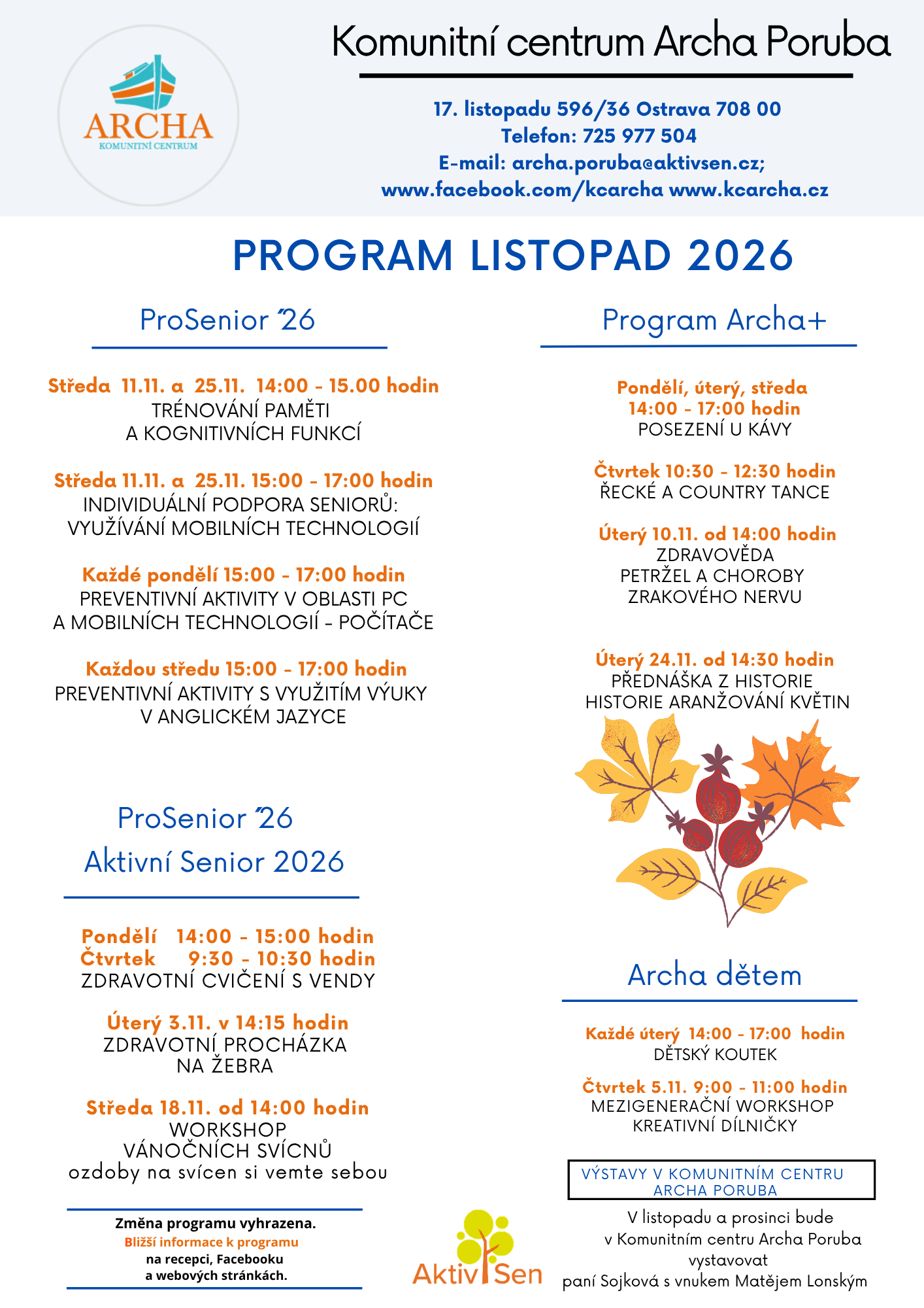Program Listopad 2026